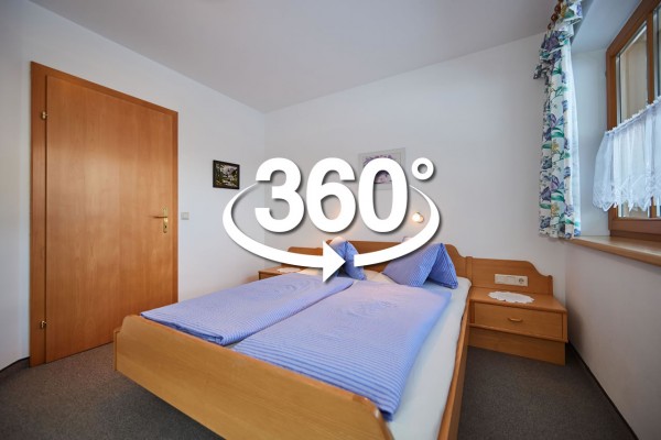 360° Bild von einem Schlafzimmer in Appartements Sieberer